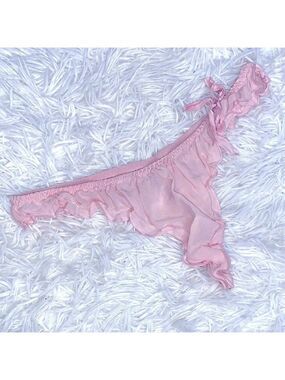 Victoria's Secret 100% Silk Pink Ruffle Panties
